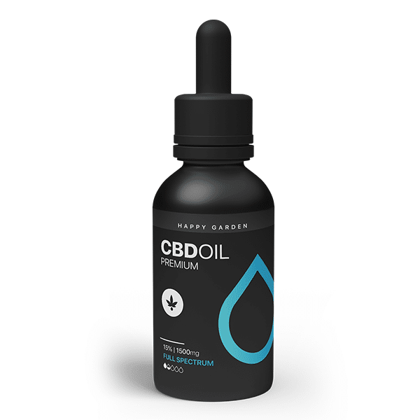 שמן CBD‏ 15% – (1,500 מ”ג) פול ספקטרום – 10 מ”ל – הפי גרדן Happy Garden